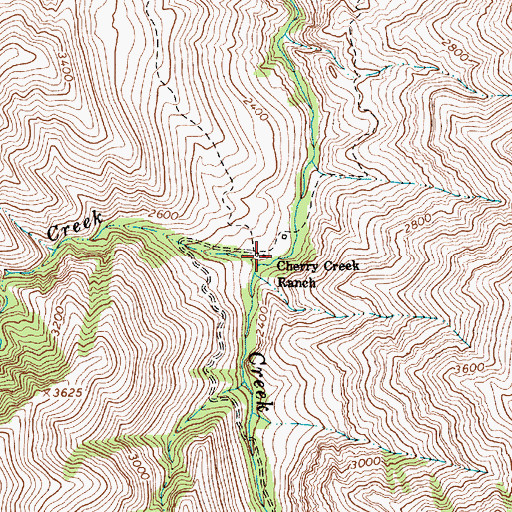 Topographic Map of Cherry Creek Ranch, OR