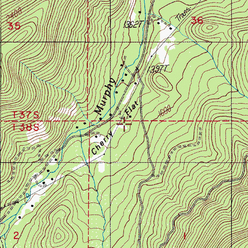 Topographic Map of Cherry Flat, OR