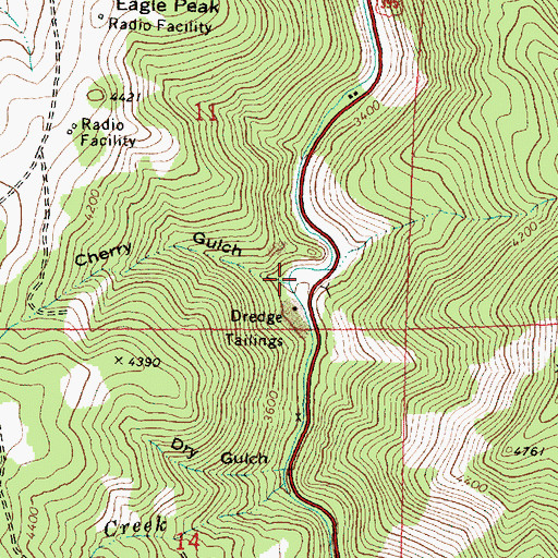 Topographic Map of Cherry Gulch, OR
