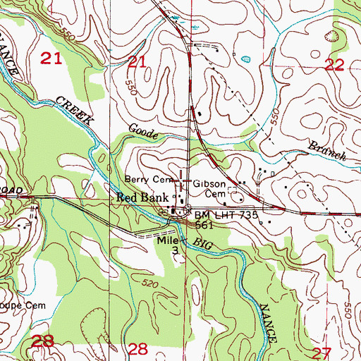 Topographic Map of Berry Cemetery, AL