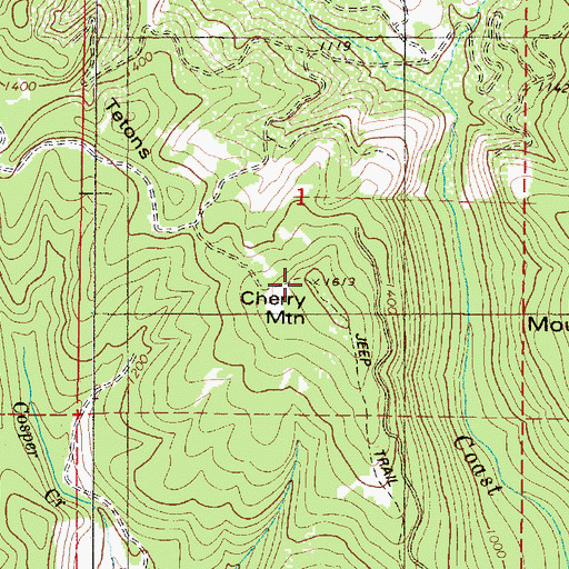 Topographic Map of Cherry Mountain, OR