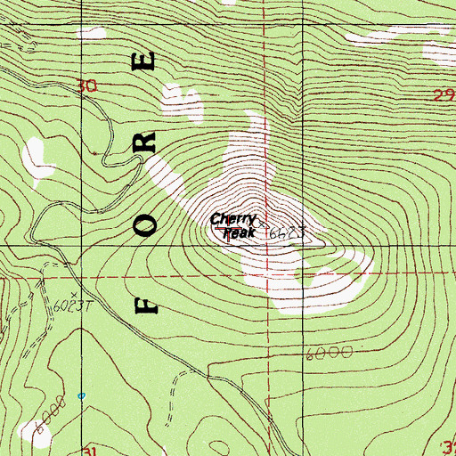 Topographic Map of Cherry Peak, OR