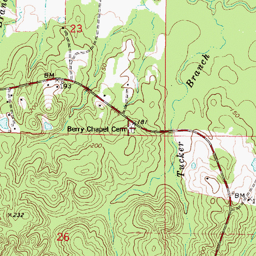Topographic Map of Berry Chapel Cemetery, AL