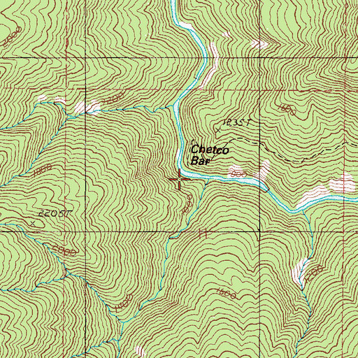 Topographic Map of Chetco Bar, OR