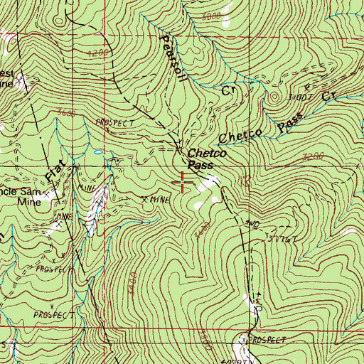 Topographic Map of Chetco Pass, OR