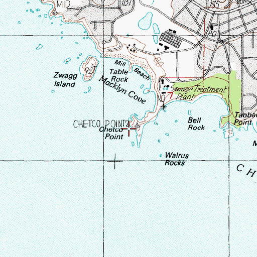 Topographic Map of Chetco Point, OR