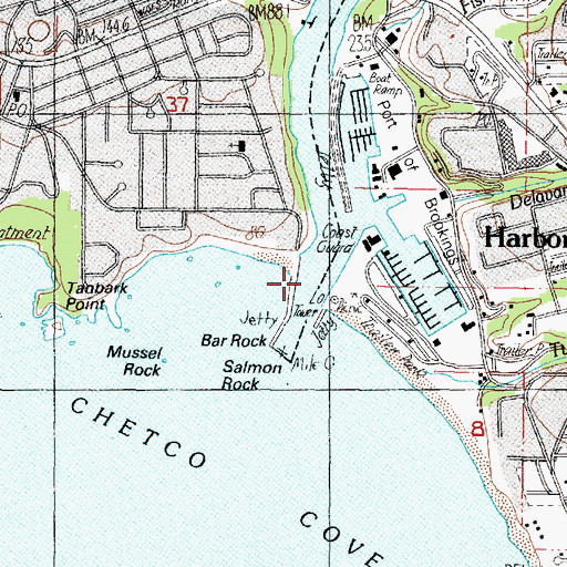 Topographic Map of Chetco River, OR