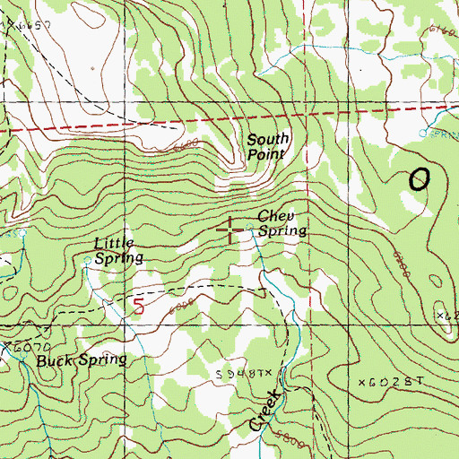 Topographic Map of Chev Spring, OR