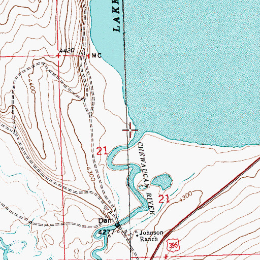 Topographic Map of Chewaucan River, OR