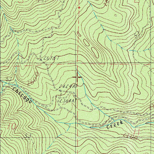 Topographic Map of Chicago Cabin, OR