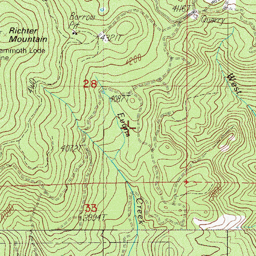 Topographic Map of Chicago Trail, OR
