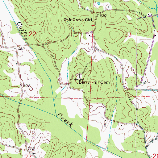 Topographic Map of Berry Hill Cemetery, AL