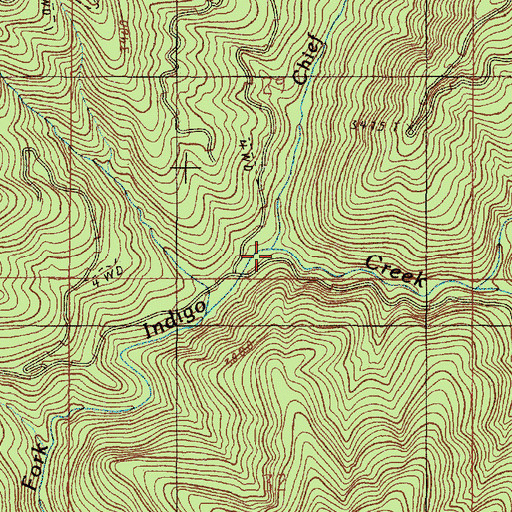 Topographic Map of Chief Creek, OR