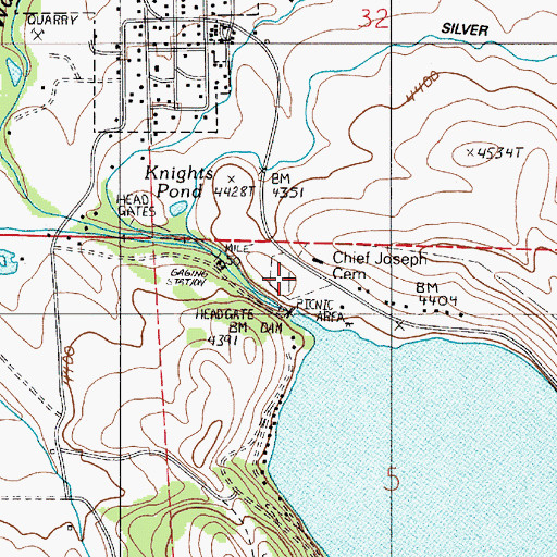 Topographic Map of Old Chief Joseph Gravesite, OR