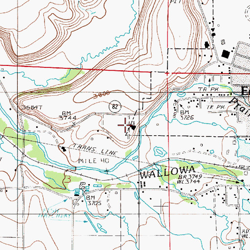 Topographic Map of Chief Joseph Monument, OR