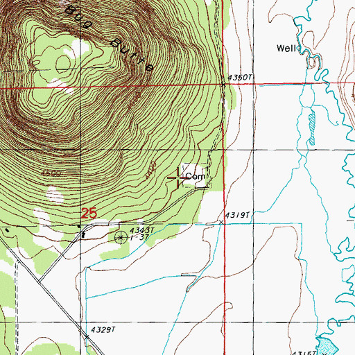 Topographic Map of Chief Schonchin Cemetery, OR