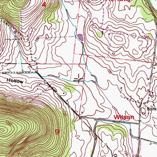 Topographic Map of Berry Hollow, AL