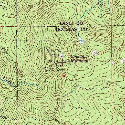 Topographic Map of Chilcoot Mountain, OR