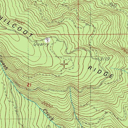 Topographic Map of Chilcoot Ridge, OR