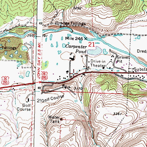 Topographic Map of Chimney Gulch, OR