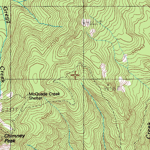 Topographic Map of Chimney Peak Trail, OR