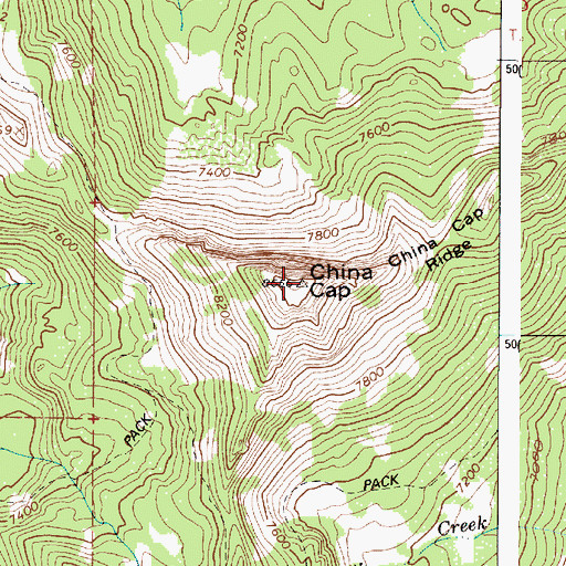 Topographic Map of China Cap, OR