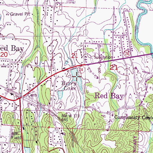 Topographic Map of Berry Lake, AL