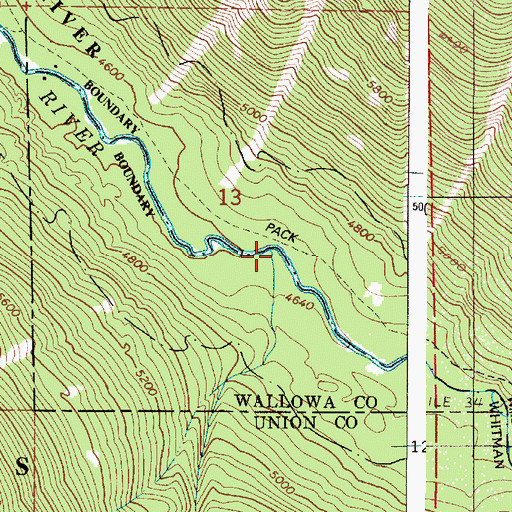 Topographic Map of China Cap Creek, OR
