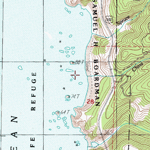 Topographic Map of China Creek, OR