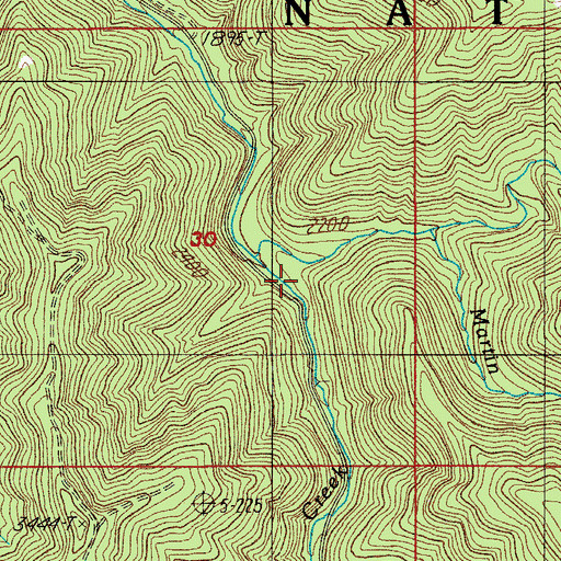 Topographic Map of China Creek, OR