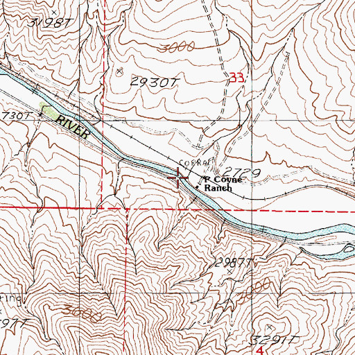 Topographic Map of China Creek, OR