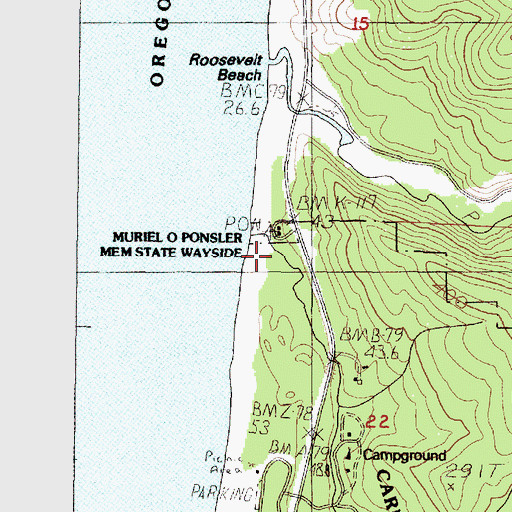 Topographic Map of China Creek, OR