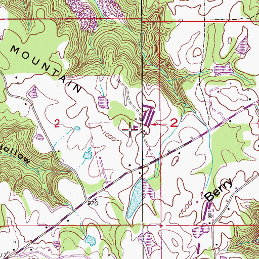 Topographic Map of Berry Mountain, AL
