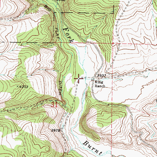 Topographic Map of China Creek, OR