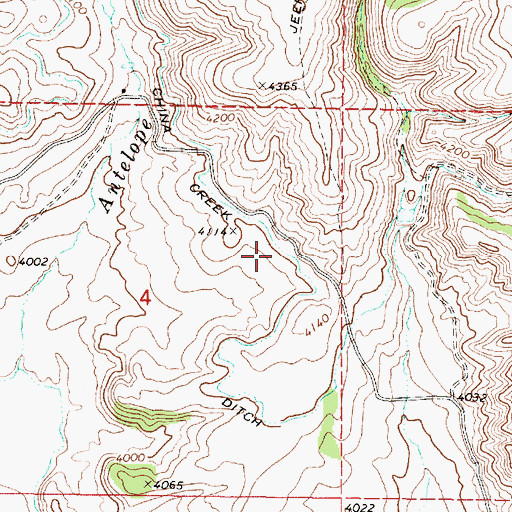Topographic Map of China Creek Ditch, OR
