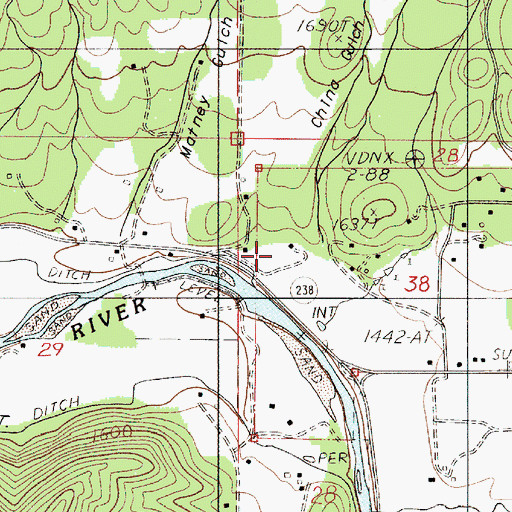 Topographic Map of China Gulch, OR