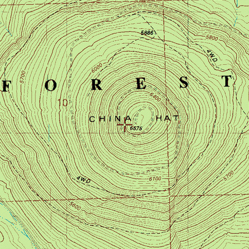 Topographic Map of China Hat, OR