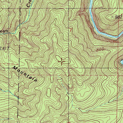 Topographic Map of China Mountain, OR