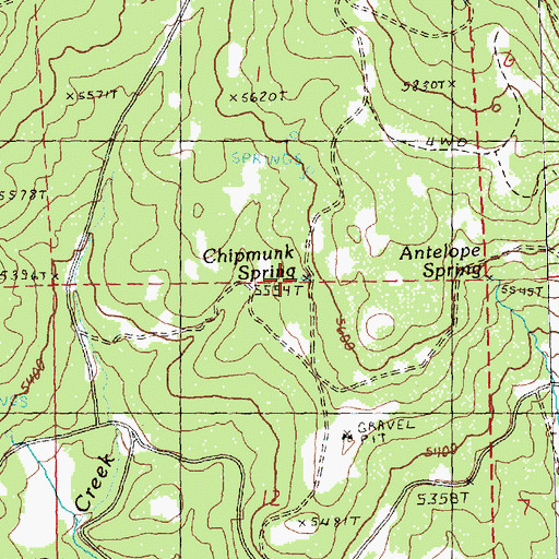 Topographic Map of Chipmunk Spring, OR