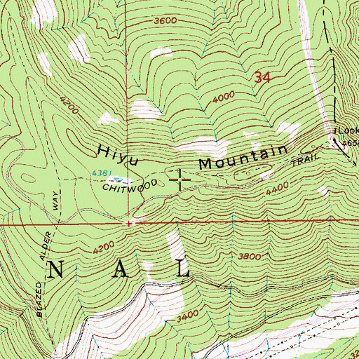 Topographic Map of Chitwood Trail, OR