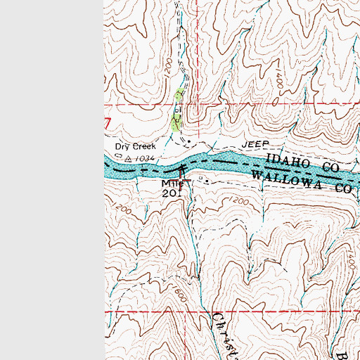 Topographic Map of Christmas Creek, OR
