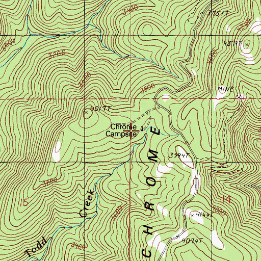 Topographic Map of Chrome Camp, OR