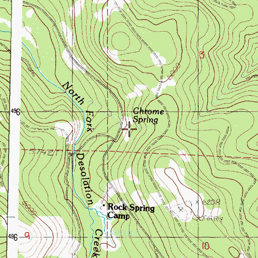 Topographic Map of Chrome Spring, OR
