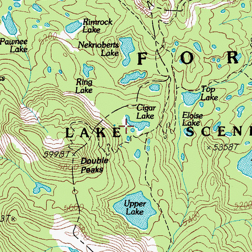 Topographic Map of Cigar Lake, OR