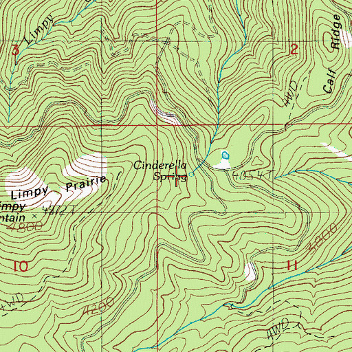 Topographic Map of Cinderella Spring, OR