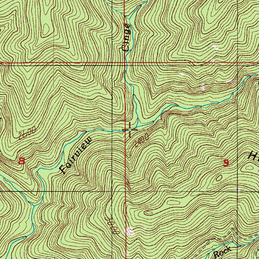 Topographic Map of Cinge Creek, OR