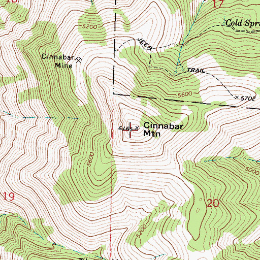 Topographic Map of Cinnabar Mountain, OR