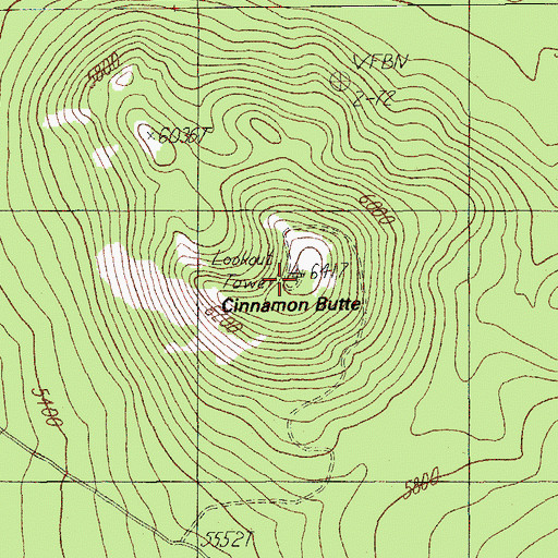 Topographic Map of Cinnamon Butte, OR