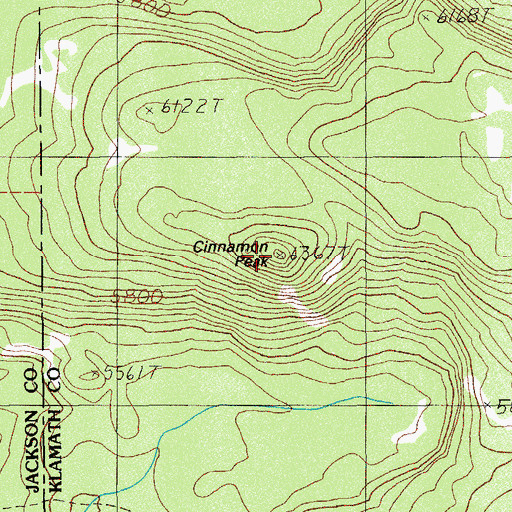 Topographic Map of Cinnamon Peak, OR