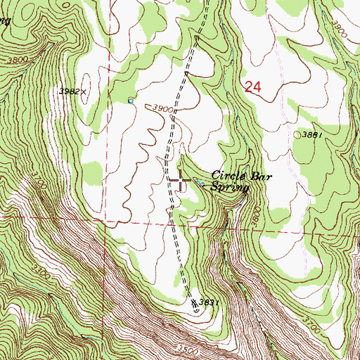 Topographic Map of Circle Bar Spring, OR